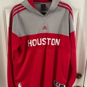 Adidas Red and Gray Houston Men's Hoodie
